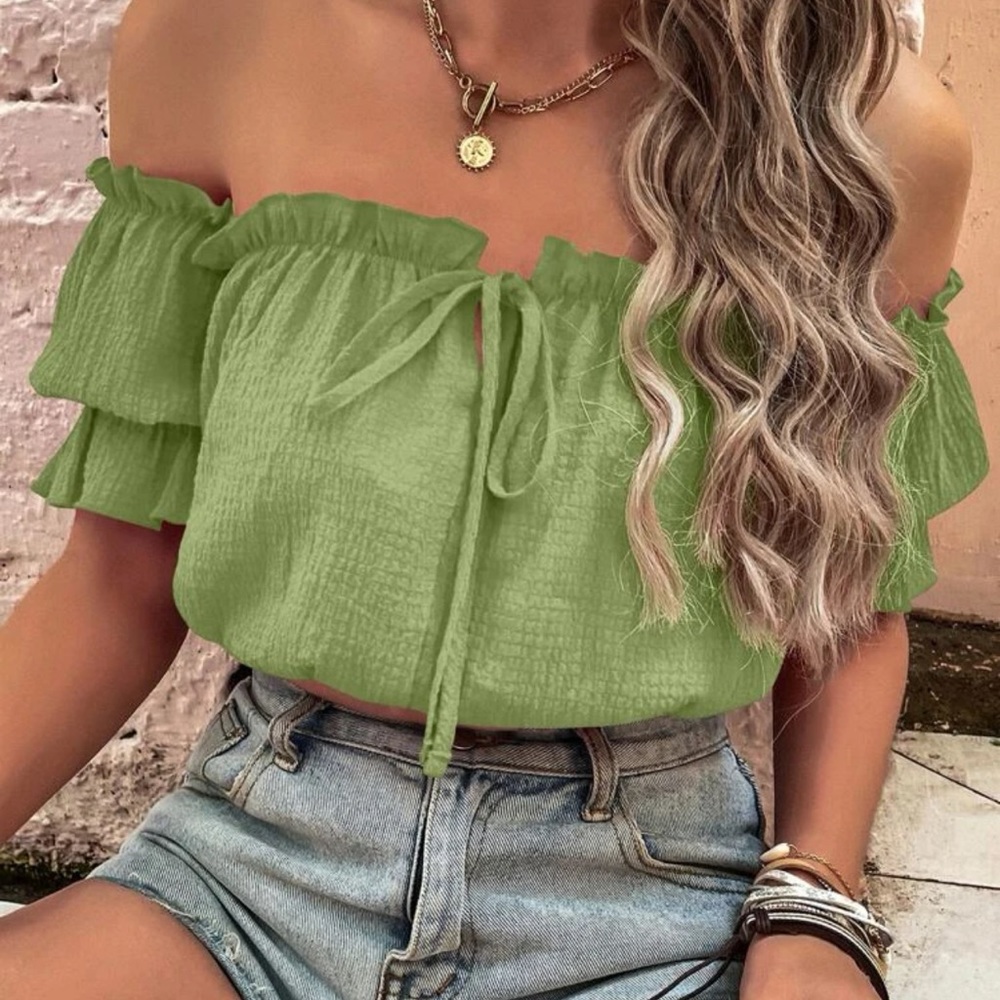 Super cute woman off the shoulder tops